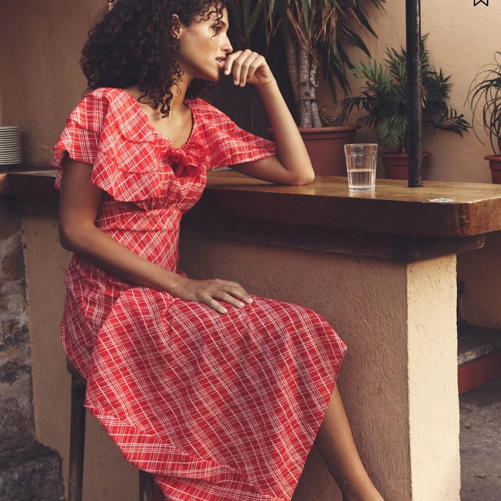 NWT Doen Red Checkered Dress